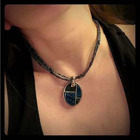 Blue vintage‎ necklace - Picture 3 of 6